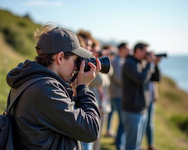 Photography workshop participants shooting outdoors